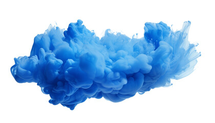 blue smoke isolated on transparent background cutout