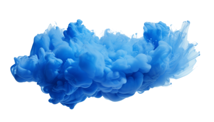blue smoke isolated on transparent background cutout