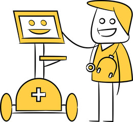 Doctor Character and Medical Robot

