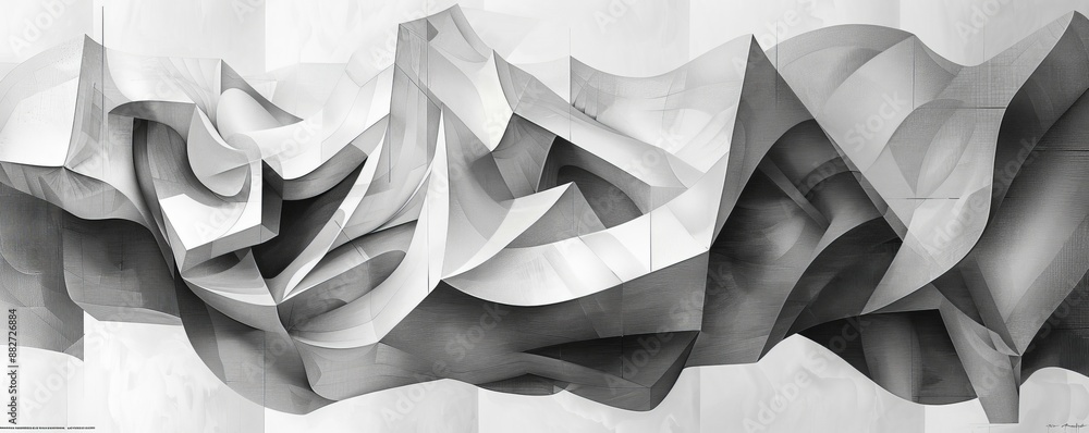 Aufkleber a series of geometric shapes overlapping and intersecting, creating a sense of movement and dynamism