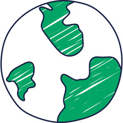 Hand Drawn Earth Crayon