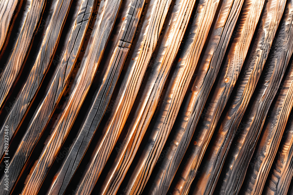 Poster a wooden surface with a series of lines and grooves. the wood appears to be aged and has a rustic, n