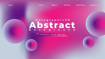Abstract minimal gradient unique shape background design, 3D holographic concept