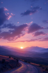Obraz premium sunset over the mountains