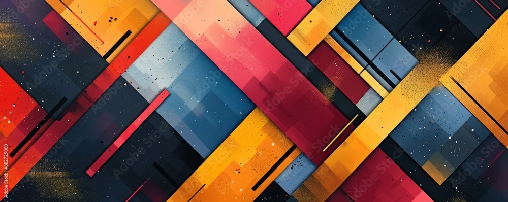 Poster a pixel art rendition of a minimalist composition of lines and shapes, conveying pixelated elegance 