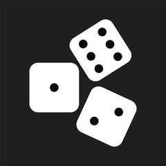 Casino Dice Icon Set In Flat Style Vector Illustration. Game Dice, Game Die, Pip Dice, isolated with background.