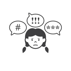 symbol of stop bullying, bullying icon, vector art.