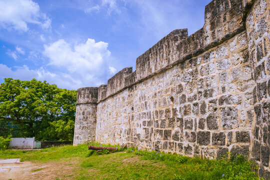 The sturdy walls of a Spanish-era fort. Fuerza San Andres, Romblon, Philippines