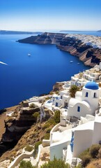 Panoramic of Santorini Island, Cyclades, Greece