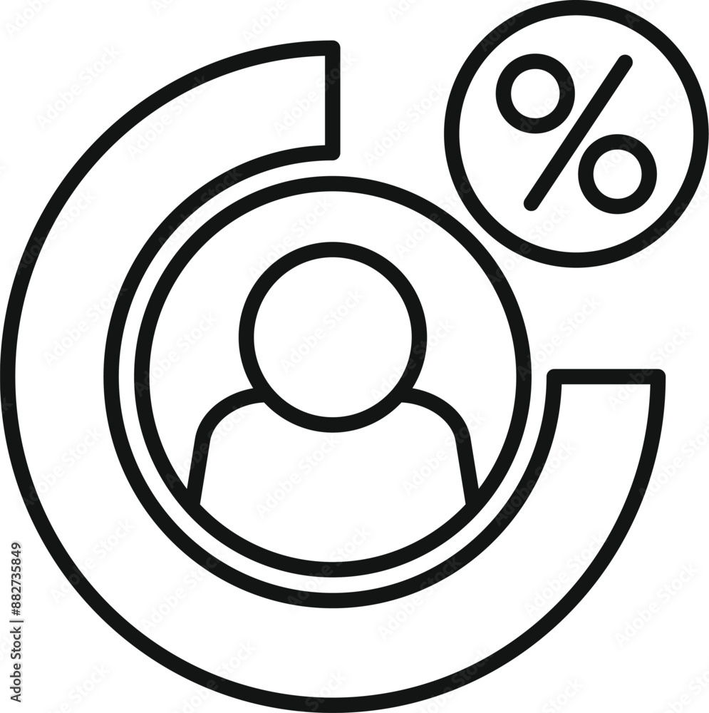 Aufkleber marketing professional is evaluating customer data, using a pie chart to visualize market segments a