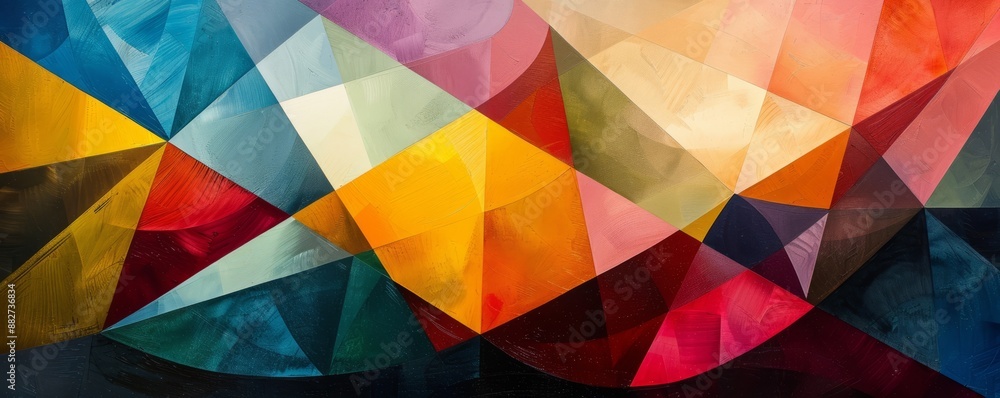 Aufkleber a series of geometric shapes overlapping and intersecting, creating a sense of movement and dynamism