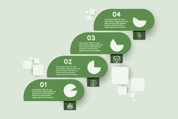 Infographic renewable energy template for energy consumption sustainable information presentation. Vector suare and geometric elements. green modern workflow diagrams. Report plan 5 topics