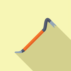 Crowbar with orange handle lying with a long shadow, tool concept