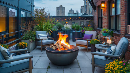 outdoor fireplace in the park