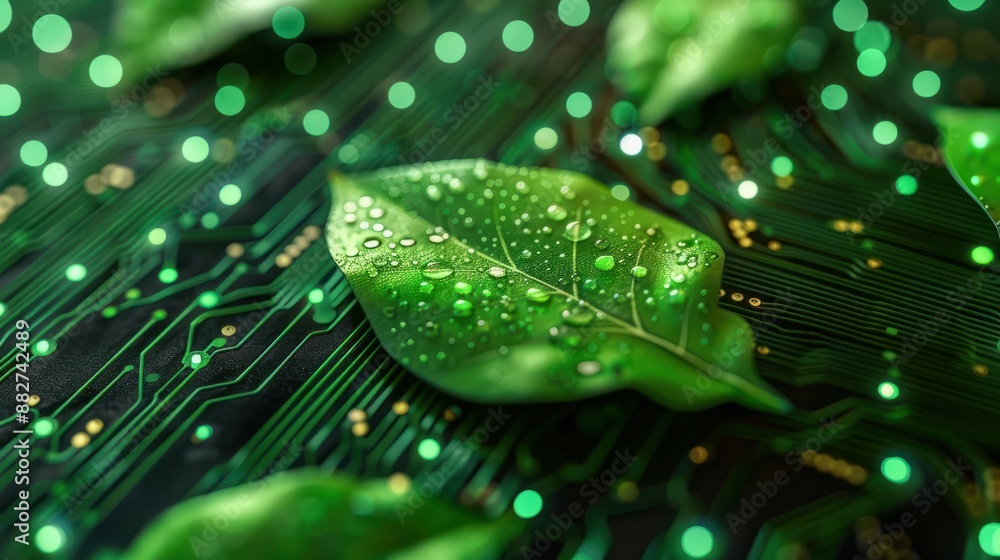 Poster connecting nature and technology through green computing it ethics and green technology on a compute