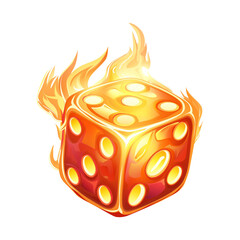 Dice with flame decoration