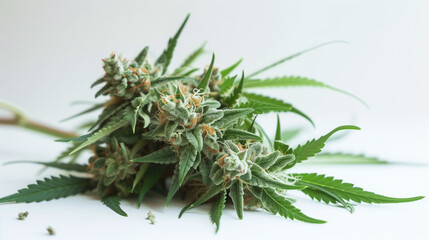 cannabis leaf isolated on white