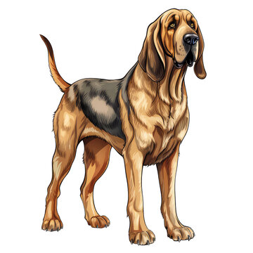 recommend clip art: Illustration of Bloodhound Dog, Hound Group Dogs in a White Background