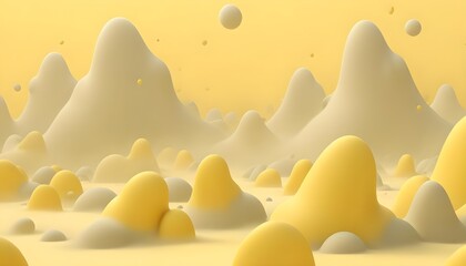 Clear Plain Shiny Warm Soft Vintage Bokeh Cloudy Wave Like Geometric Yellow Background or Texture