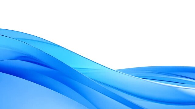 Abstract Blue Waves on White Background Generative AI