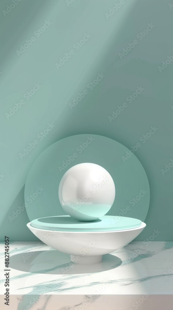 Poster abstract geometric background with sphere and bowl