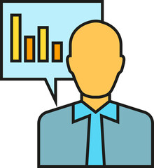 Analyst and Bar Chart Icon
