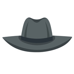 Cowboy hat vector illustration isolated on white background, classic cowboy hat icon design