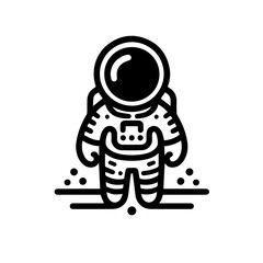 Astronaut Outline Illustration Vector Set. Astronaut Silhouette Black Vector Illustration, Astronaut Silhouette in spacesuits, Spaceman Silhouette..