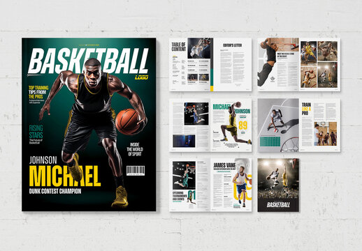 Basketball Sports Magazine Template