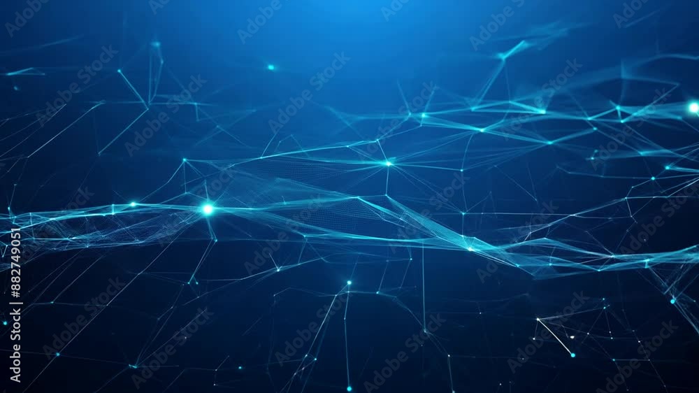 Poster abstract network grid with particles generative ai