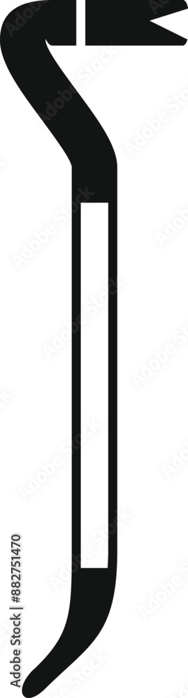 Poster black silhouette of a crowbar, a tool commonly used for prying open objects or creating leverage
