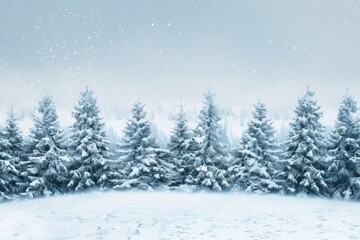 Naklejka premium Beautiful winter forest background. AI generative