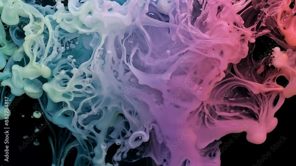 Poster abstract colorful ink swirls generative ai