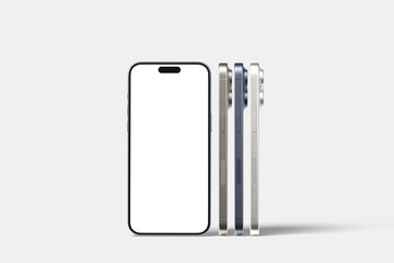 Smartphone mockup front view angle blank
