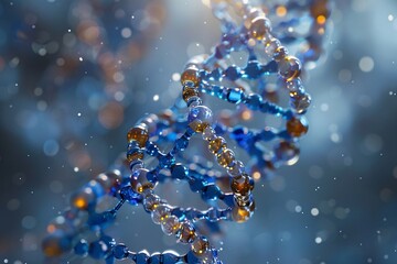 Vibrant DNA double helix model in laboratory