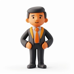 A 3D icon depicting a manager, with a modern and minimalist design, suitable for use in presentations and infographics related to business and leadership.