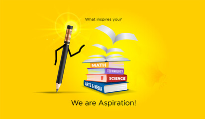 Greeting card for teachers day. School education creative concept.