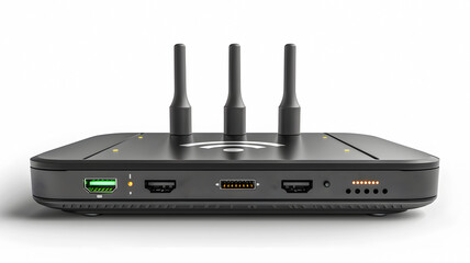 Fototapeta premium View of Wifi Modem Router on a white background