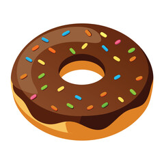 illustration of chocolate donut with sprinkles