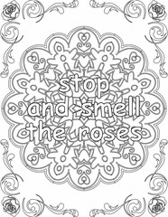 Printable mandala coloring page for kids and adults with motivational quote for self love and self care. it helps to succeed and struggle against life to enjoy the tough journey
