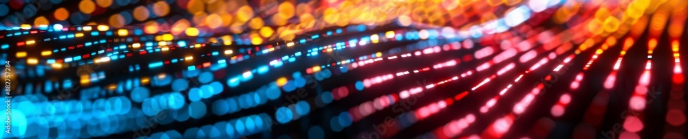 Poster abstract bokeh lights background with blurred colorful patterns.
