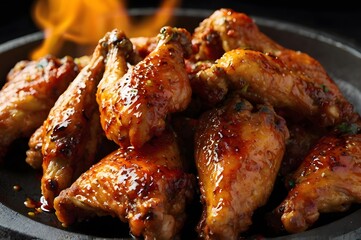 Spicy Feast Flame-Kissed Chicken Wings image Generated by Ai 