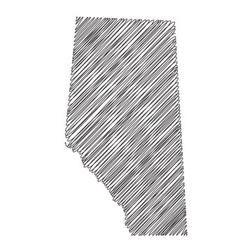 recommend clip art: Alberta Provinces Canada thread map line vector illustration
