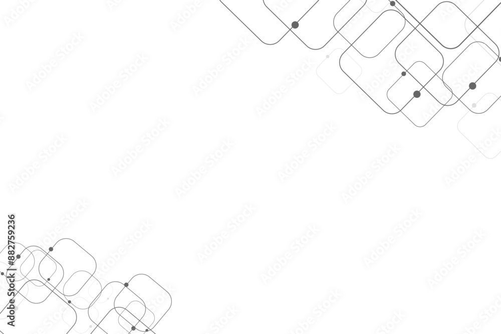 Poster Vector Grey graphic background dots with connections technologies and sharing data as abstract concept.
