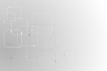 Vector Grey graphic background dots with connections technologies and sharing data as abstract concept.