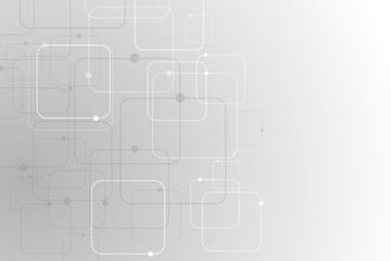 Vector Grey graphic background dots with connections technologies and sharing data as abstract concept.
