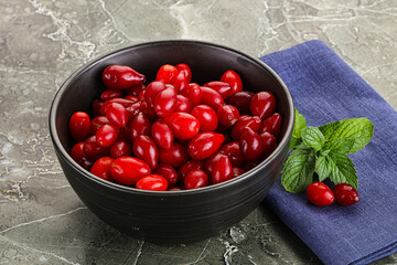 Ripe sweet and juicy cornus