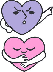Peace vs Pressure Two Emotional Hearts Art. Excellent resource for discussions about emotional intelligence, mental health awareness, or conflict resolution.