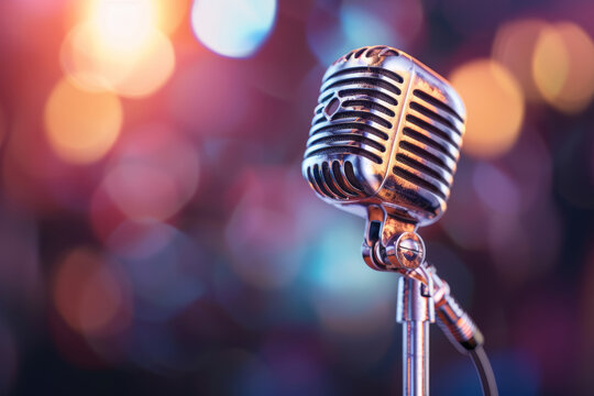 A 3D rendering showcases a vintage radio station microphone featuring a Radio Day sign against a vibrant multicolored backdrop to capture the essence of World Radio Day
