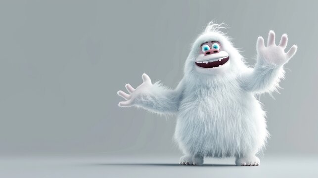 Funny 3D Abominable Snowman Yeti Character  